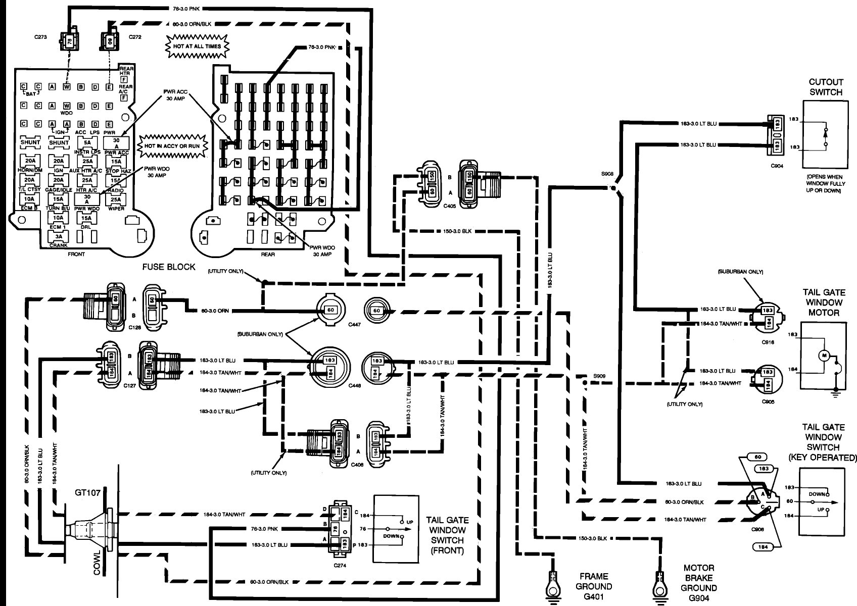 1987 K5 Blazer Tailgate Wiring Diagram