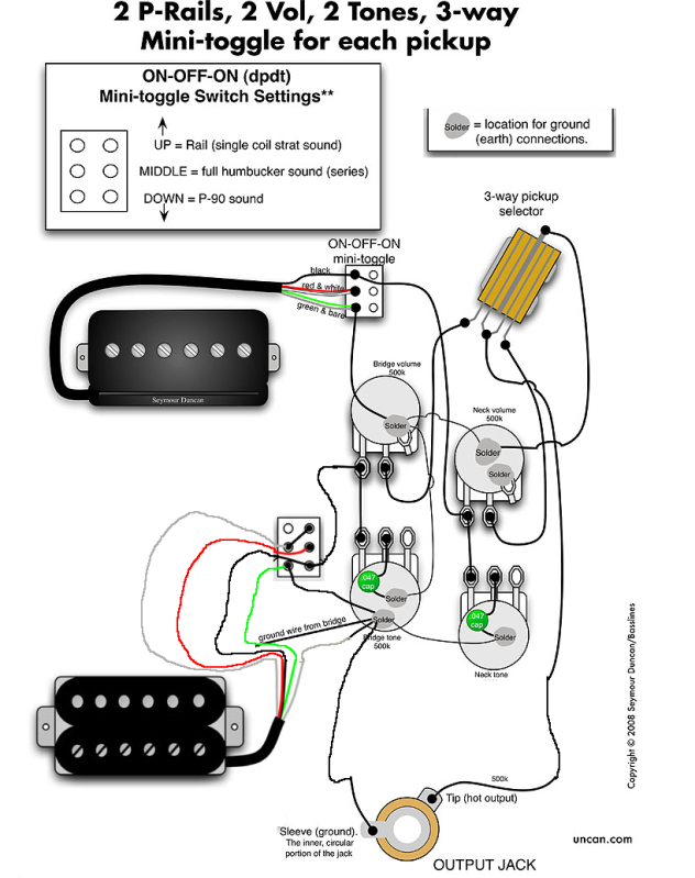 Les Paul Wiring Diagram P90 from schematron.org