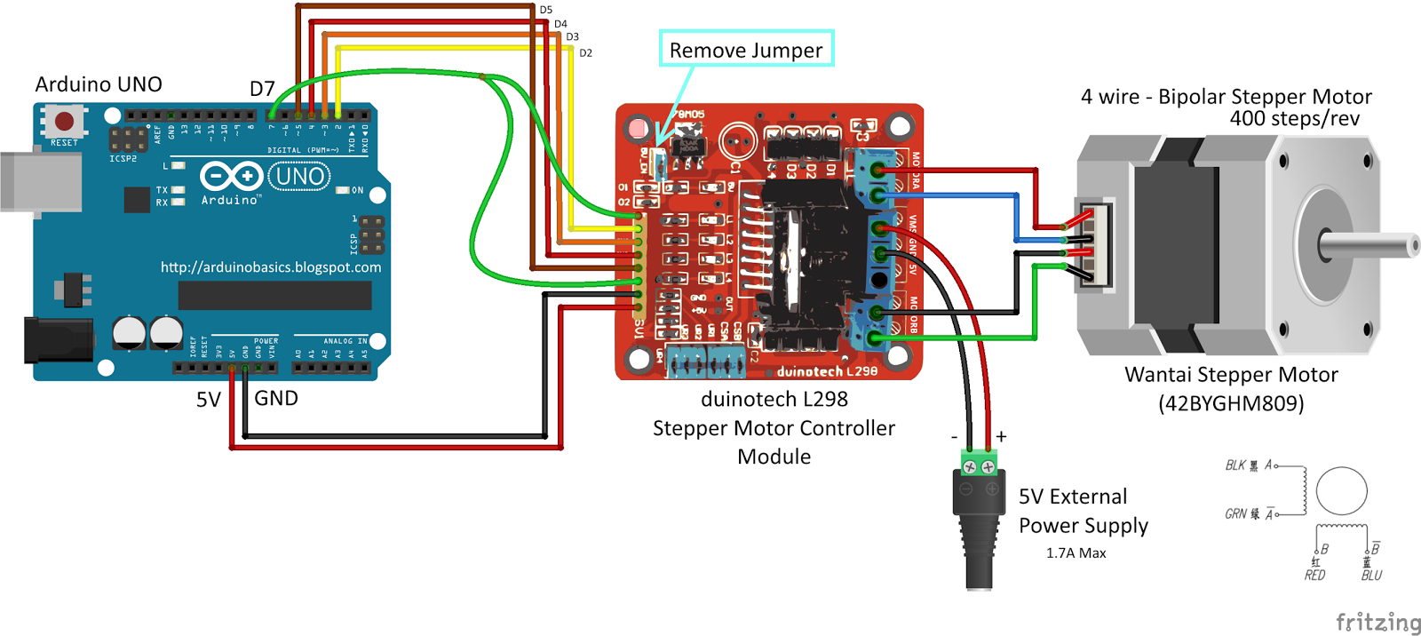 Arduino Bipolar Stepper Motor Wiring Diagram