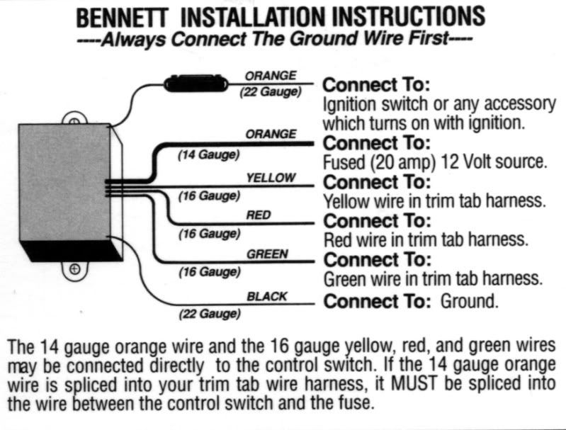 Bennett Trim Tab Rocker Switch Wiring Diagram