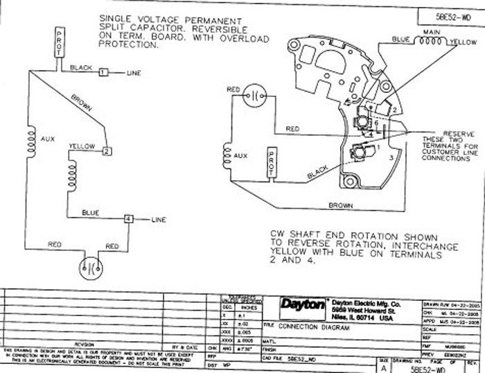 Dayton 3/4 Hp 115v Electric Motors Wiring Diagram