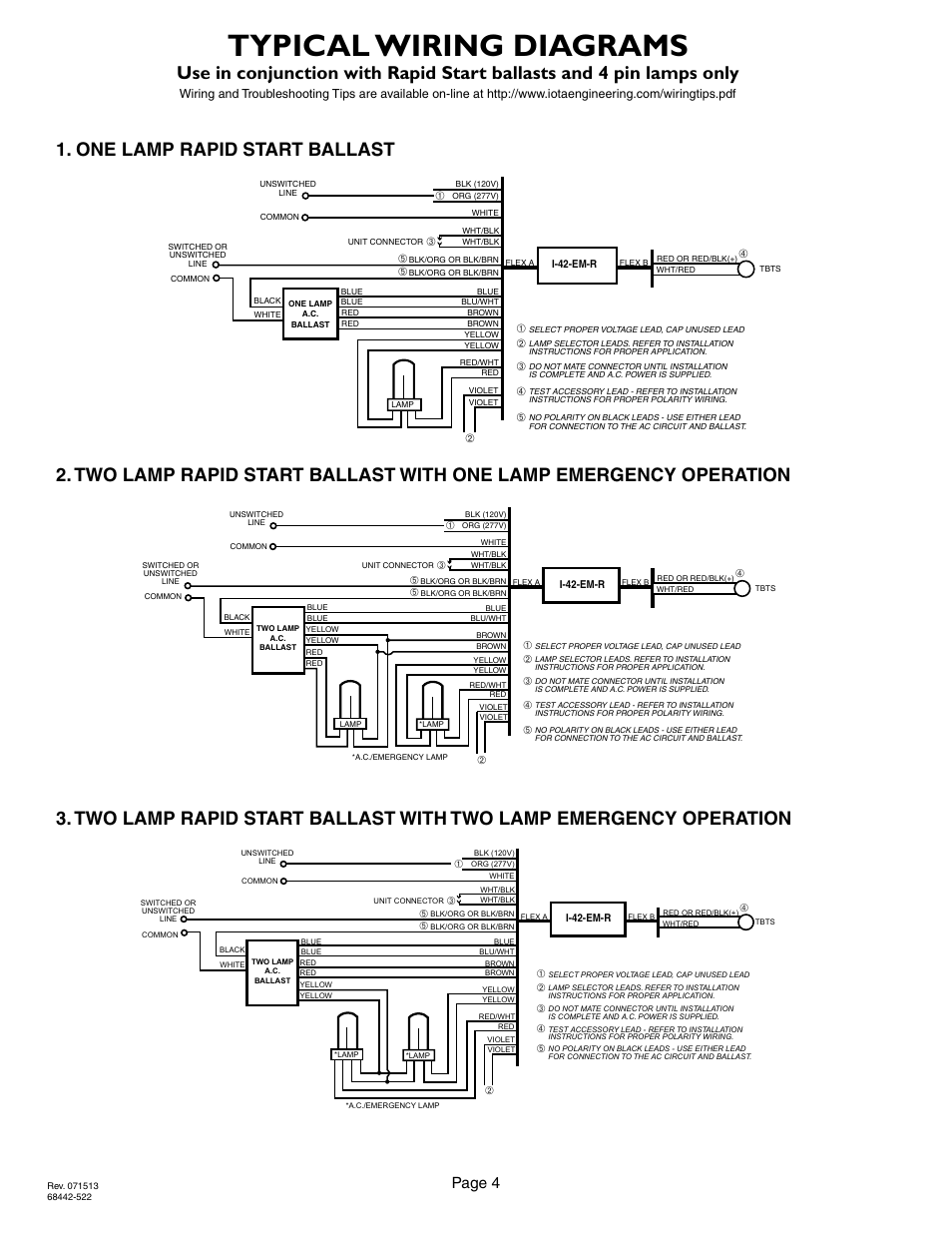 Iota I32 Emergency Ballast Wiring Diagram