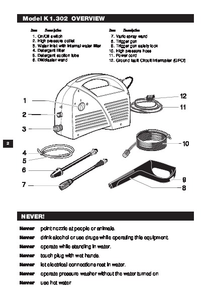 Karcher G 2600 Vh Parts Diagram