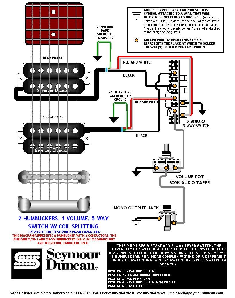 Simple Guitar Pickup Wiring Diagram 2 Humbuckers 3 Way