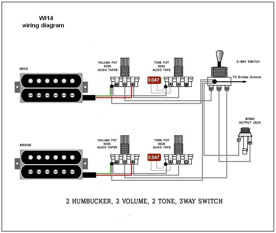 Simple Guitar Pickup Wiring Diagram 2 Humbuckers 3 Way Blade Switch