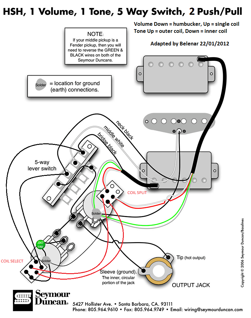 Wiring Diagram For Seymour Duncan Hot Stack Strat Pickups