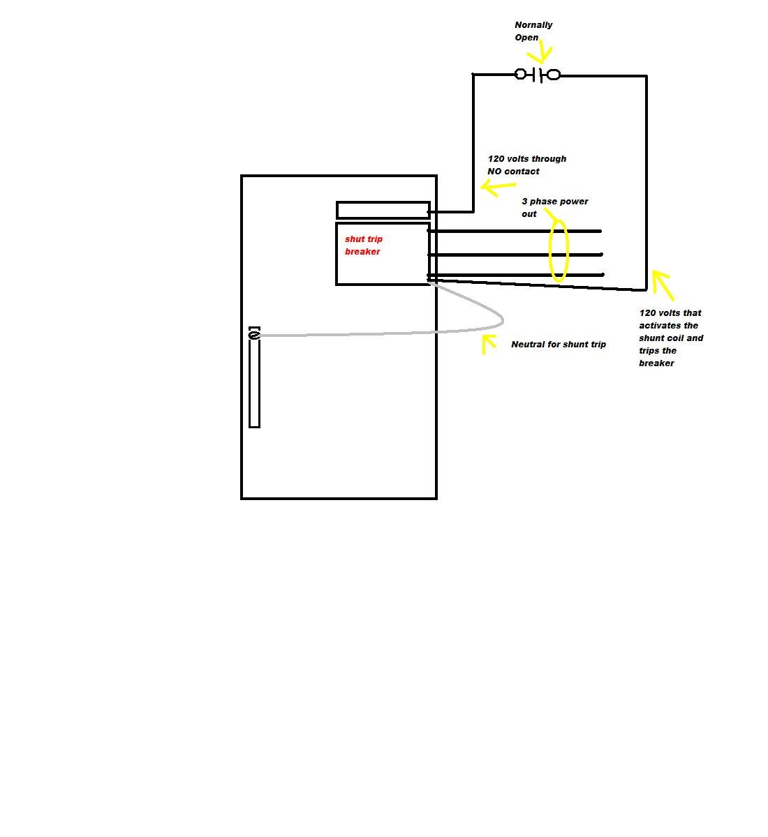 120v shunt trip breaker wiring diagram