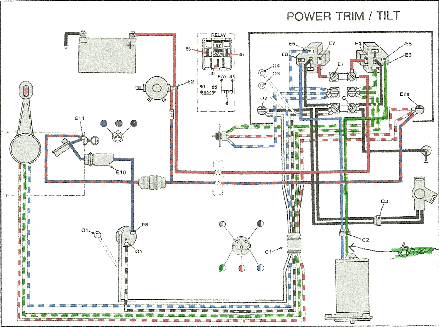 150hp outboard mercury trim wiring diagram