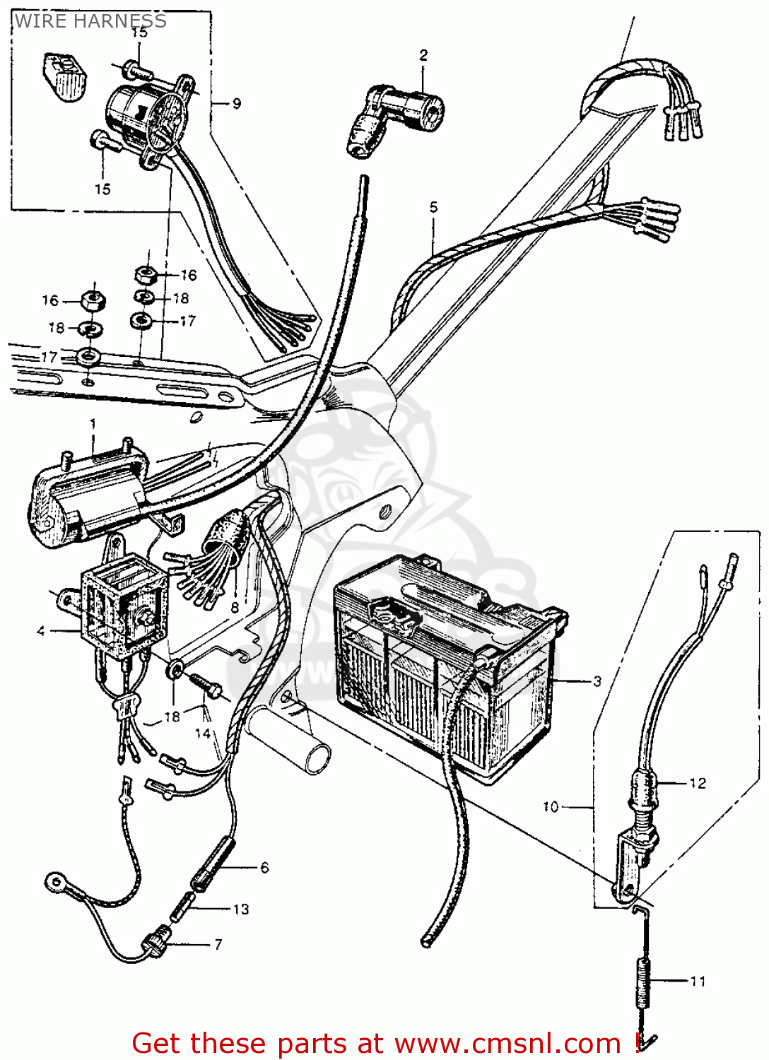 1964 honda ct200 trail90 wiring diagram