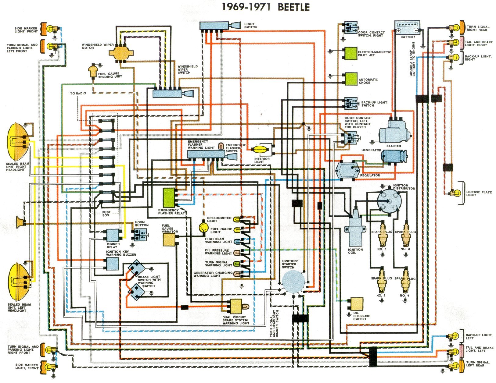 1966 vw 1300 wiring diagram fuse box