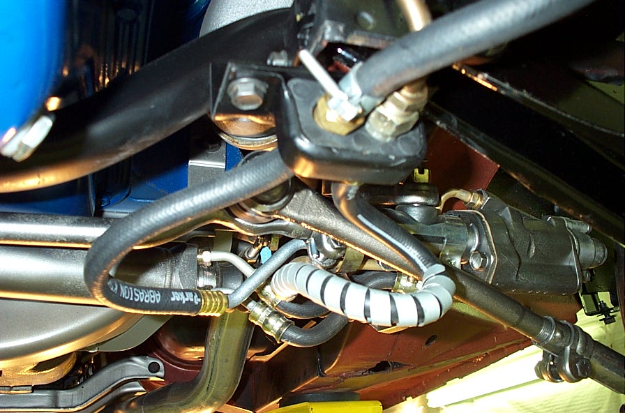 1968 mustang power steering hose routing