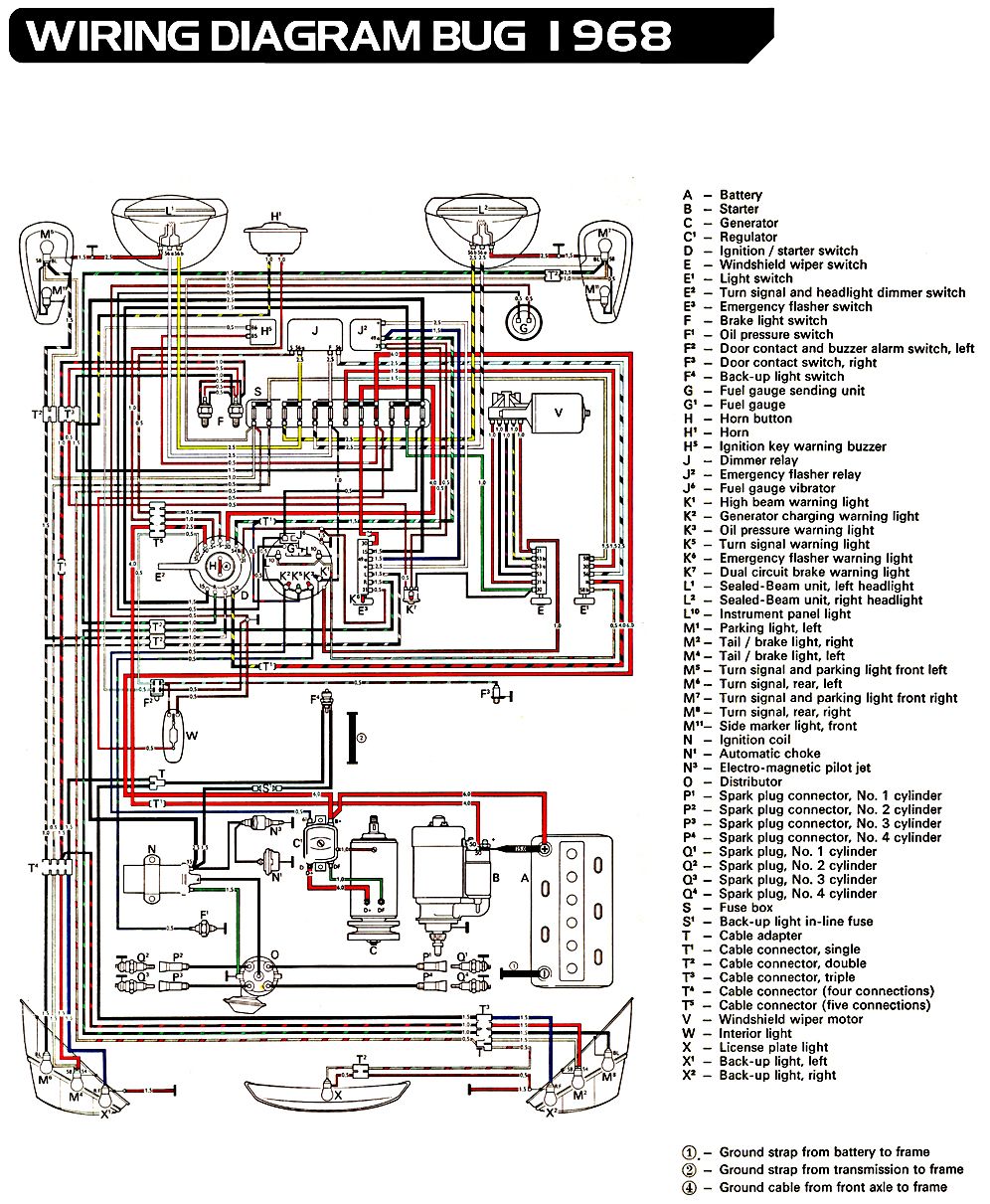 1968 vw bug wiring diagram