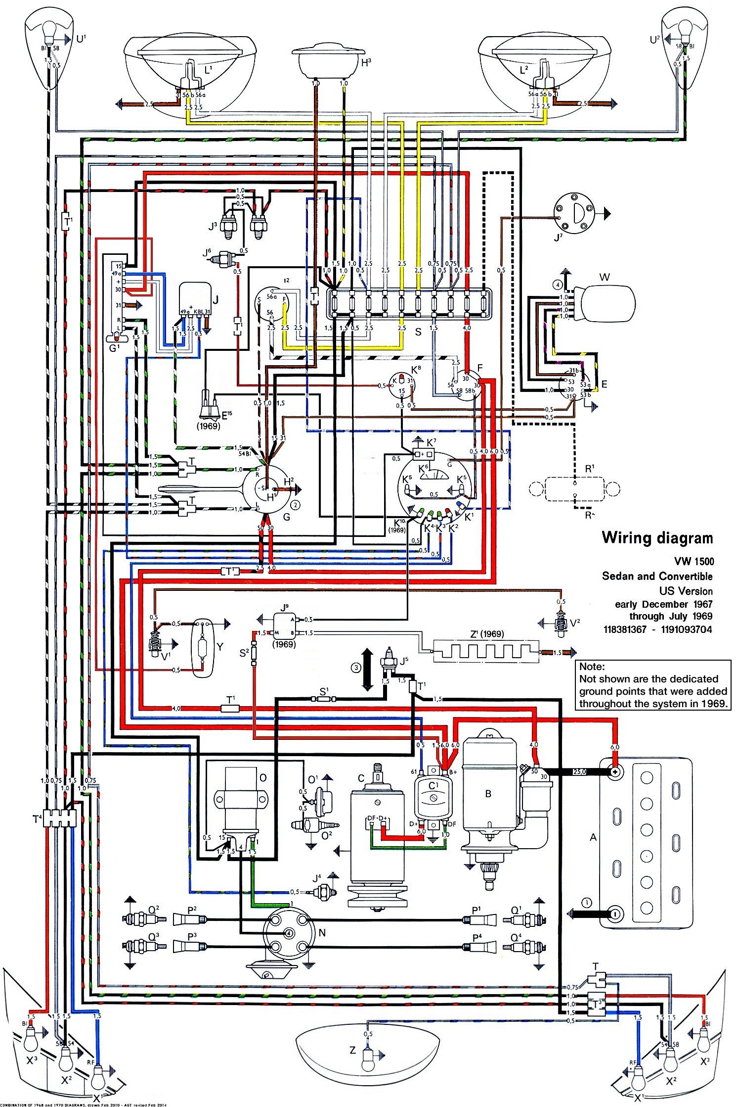 1968 vw bug wiring diagram