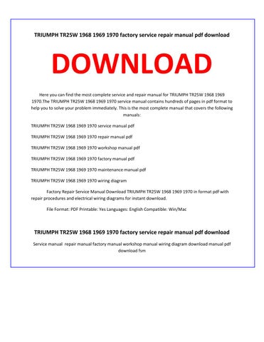 1969 triumph trophy tr25w wiring diagram