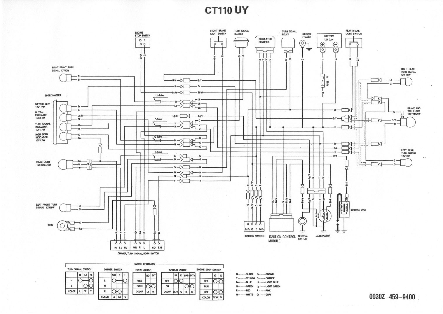 1980 honda ct110 wiring diagram
