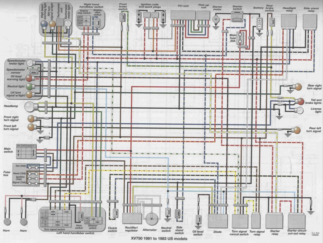 1982 yamaha virago 750 wiring diagram