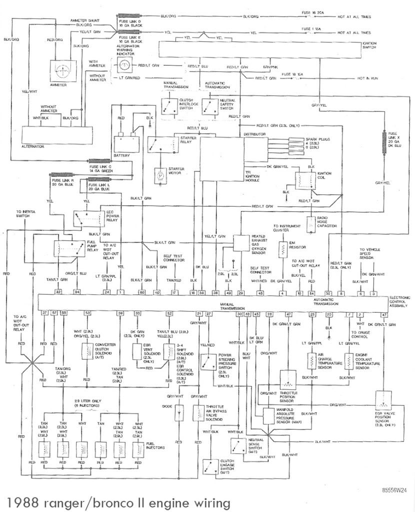 1988 ford ranger 2.9v6 oxygen sensor connector wiring diagram