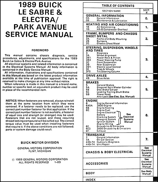 1989 Buick Electra Park Avenue Tachometer Wiring Diagram 99 buick park avenue wiring diagram 