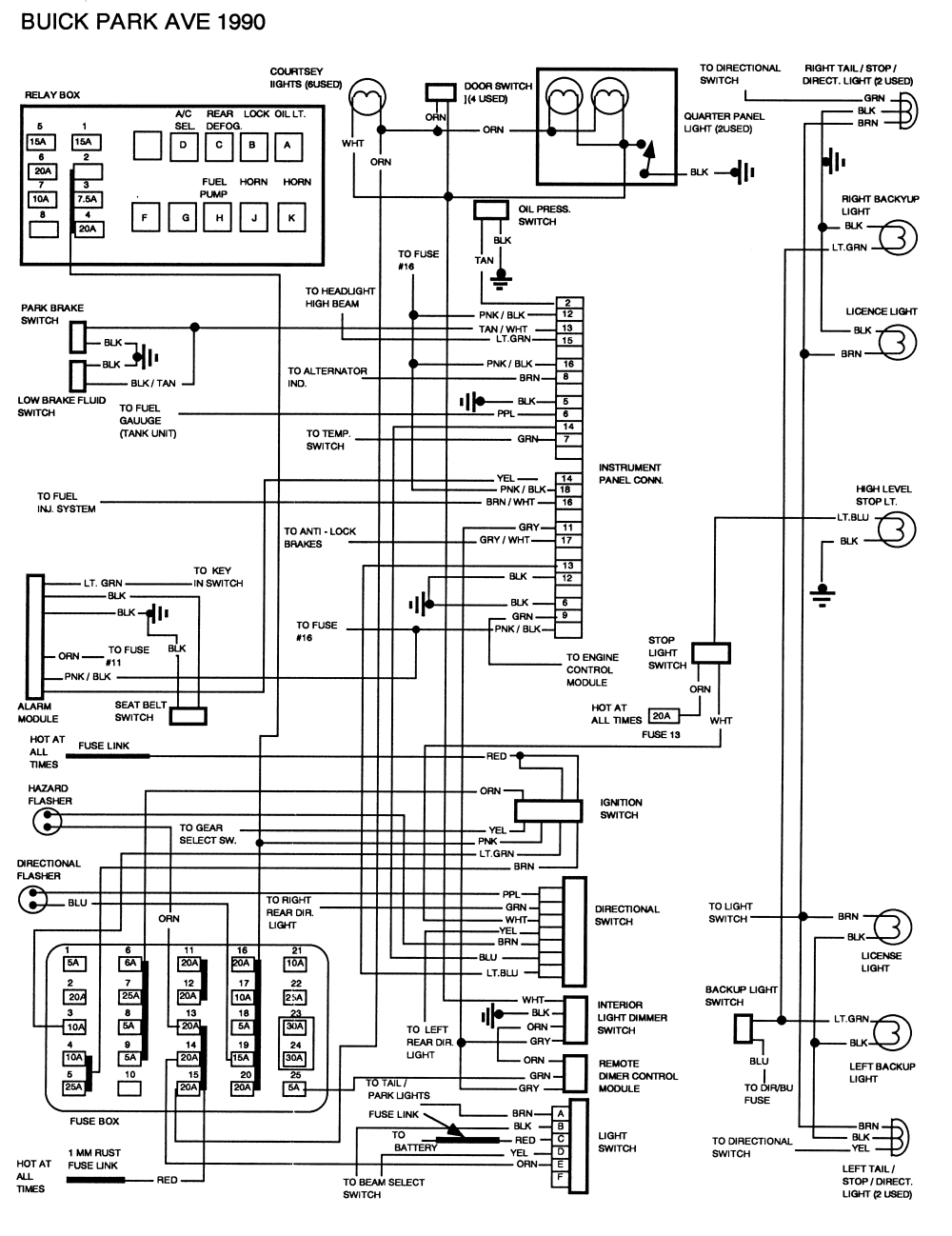 1991 chrysler lebaron wiring diagram dash