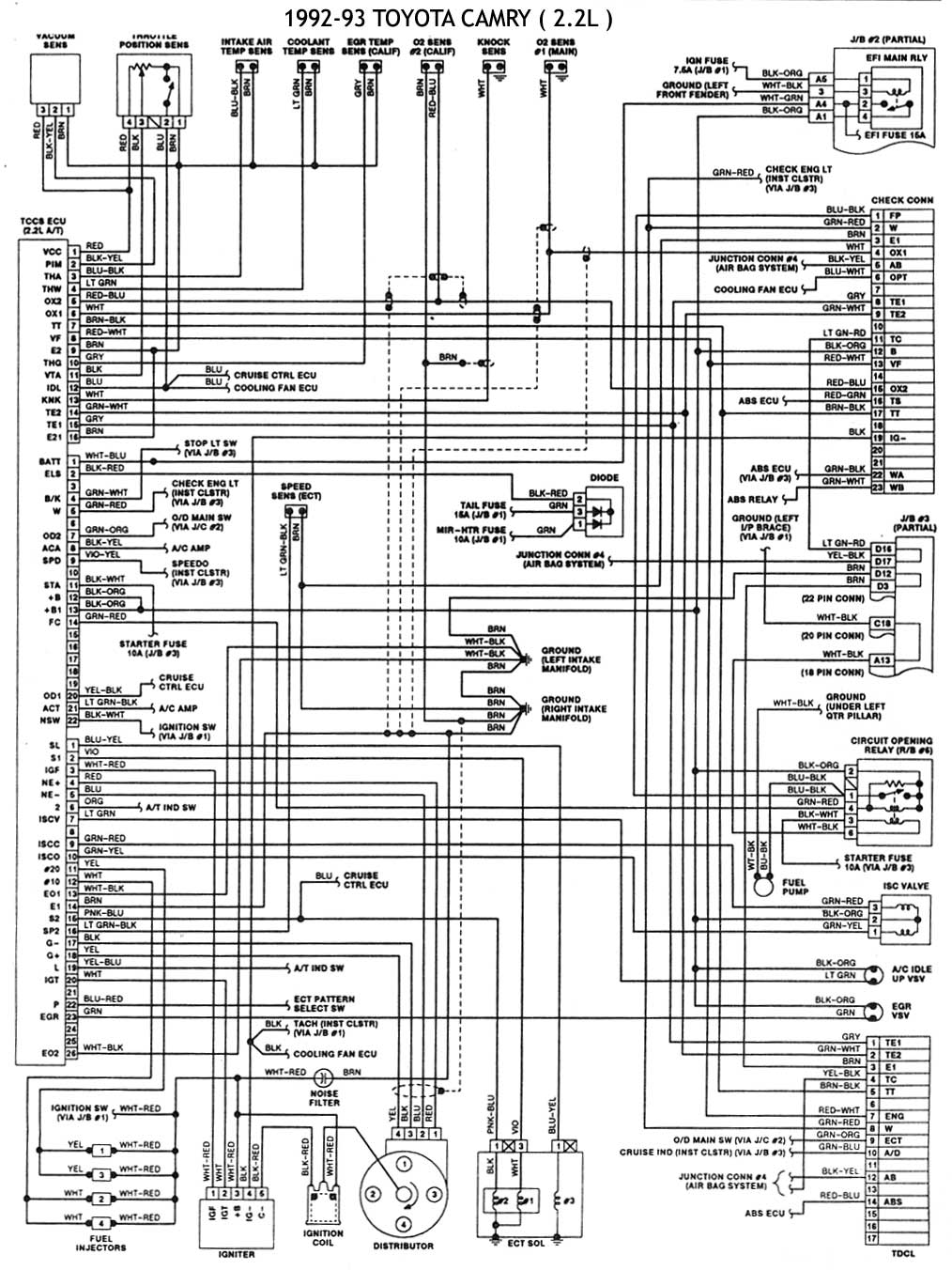 1992 Toyota Mr2 Electrical Wiring Diagram Manual Turbo 2.0l 2.2l 4cyl