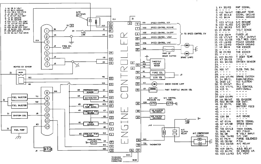 1993 dodge dakota charging system wiring diagram 121000-3460 alternator go where