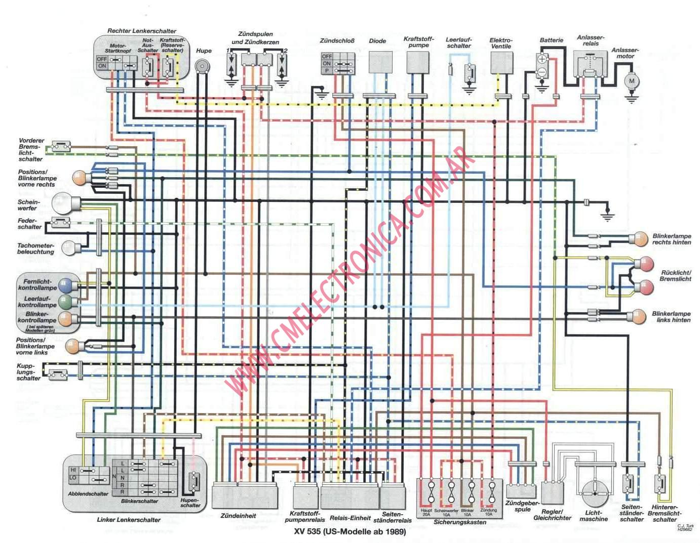 1993 yamaha xv535 virago wiring diagram