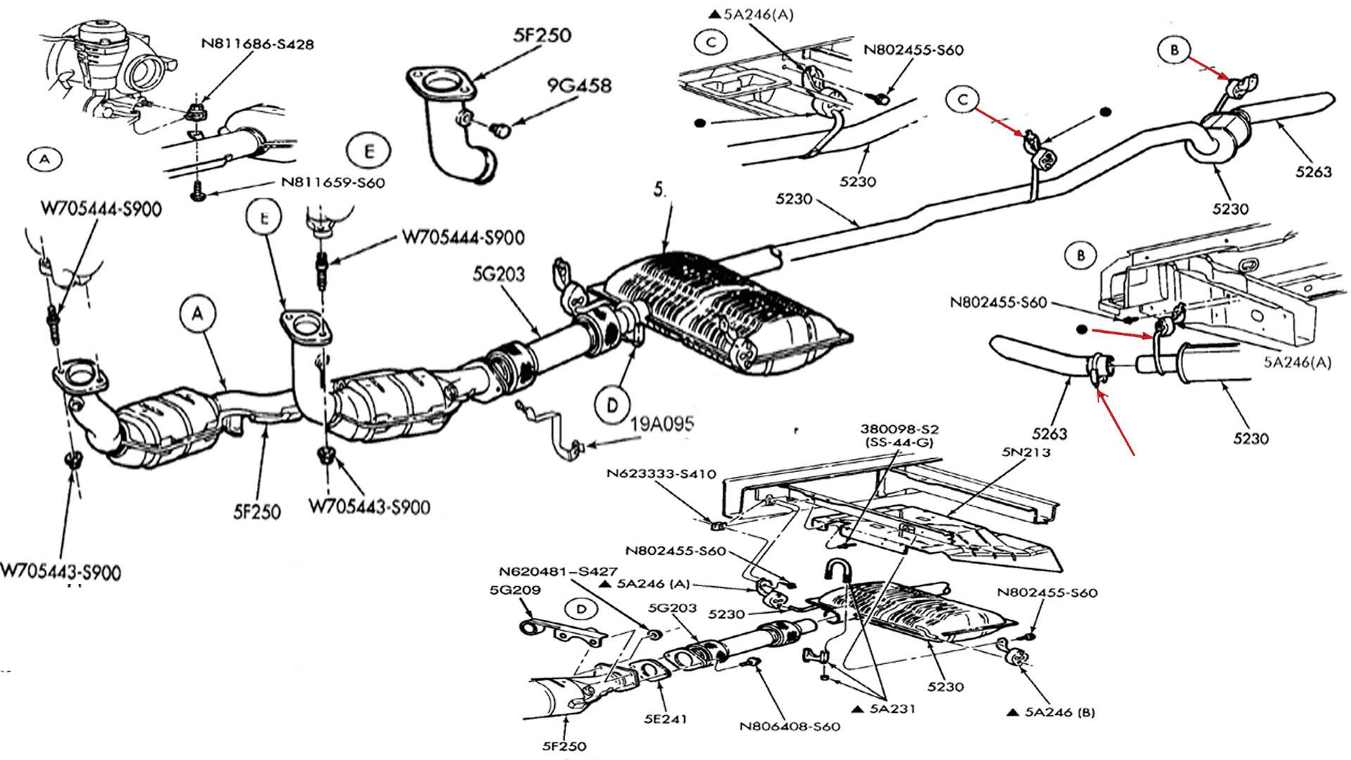 1998 ford escort exhaust system diagram