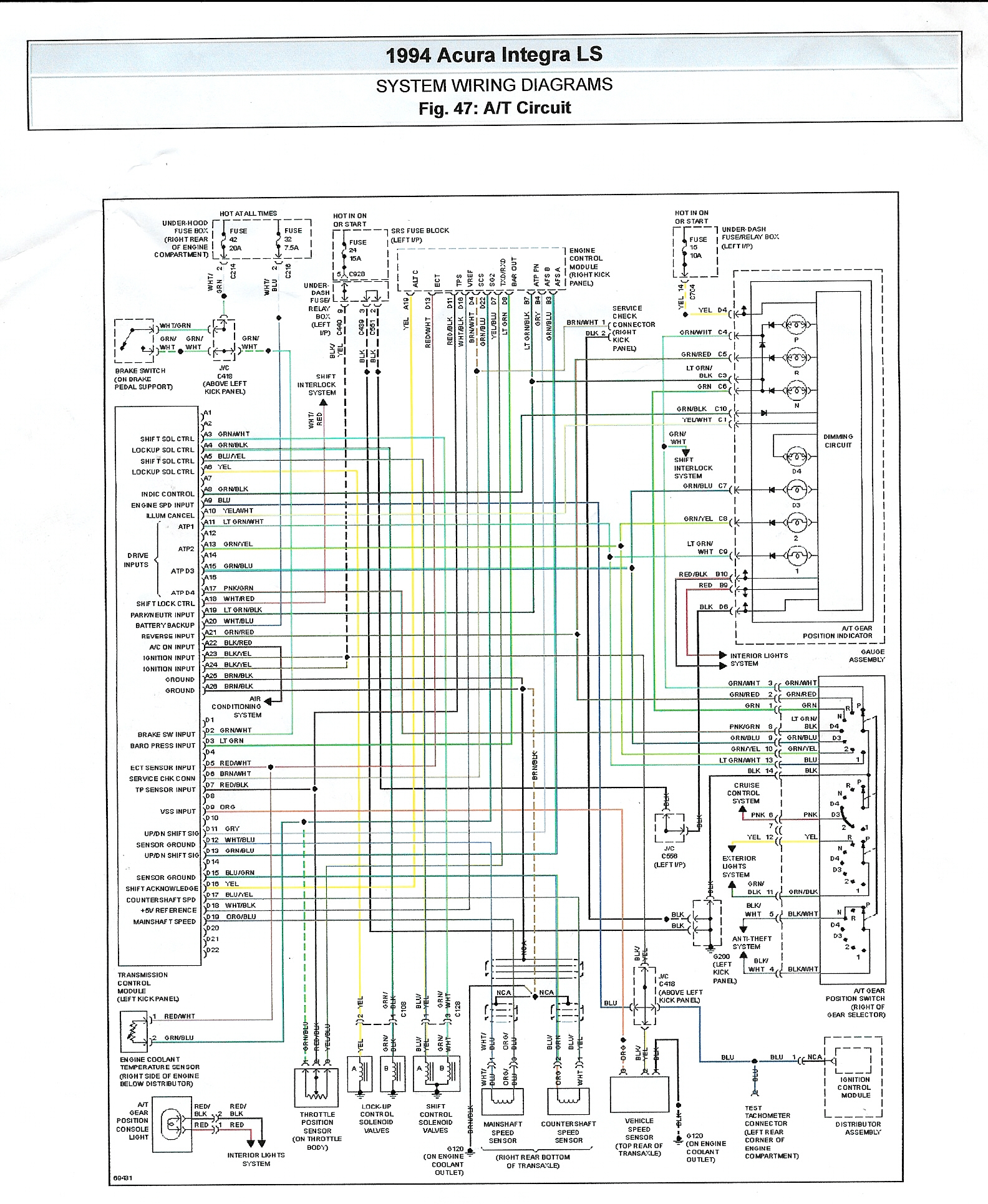 1999 acura gsr integra headlight wiring diagram