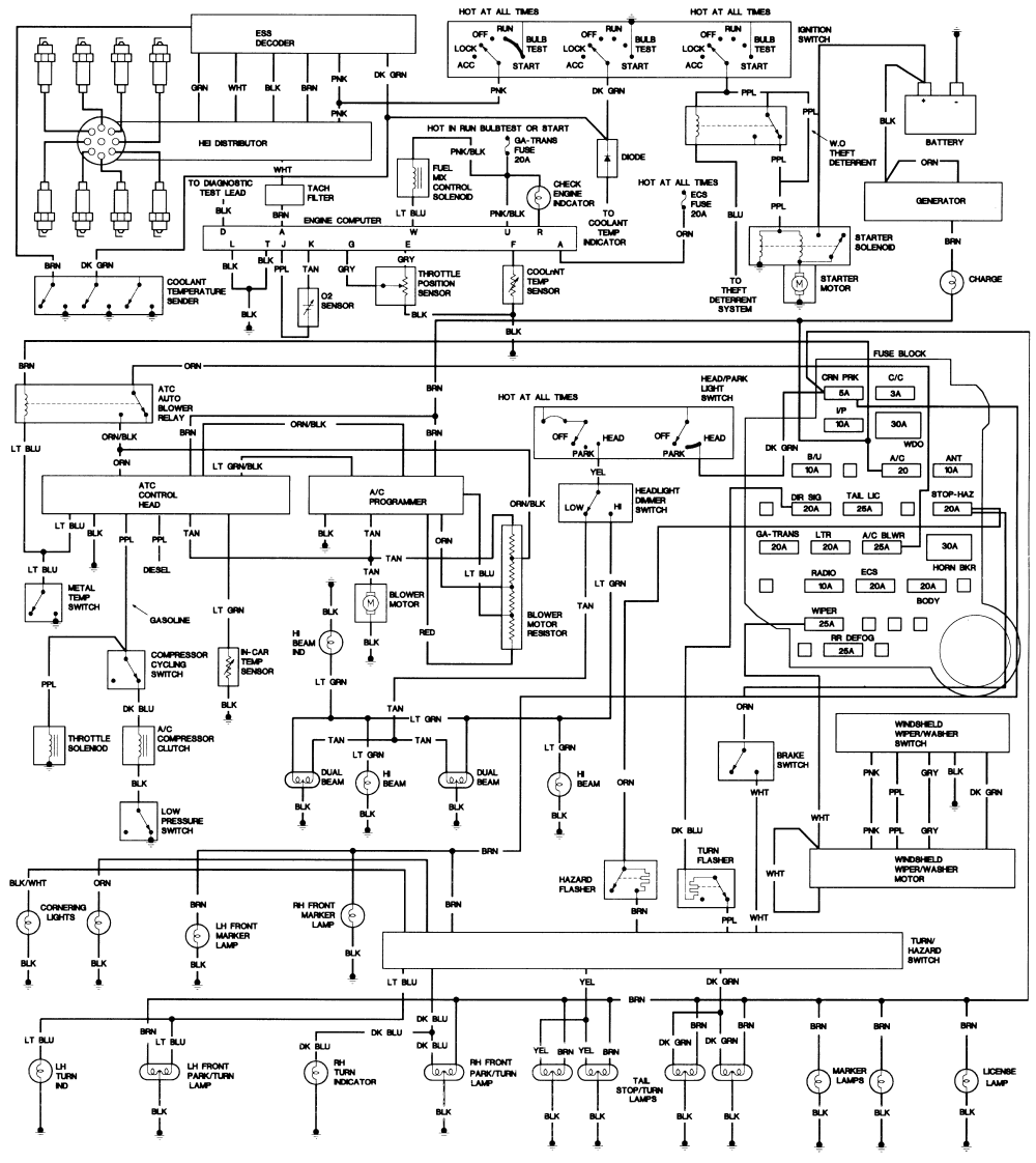 1999 cadillac dts / deville wiring diagram headlights