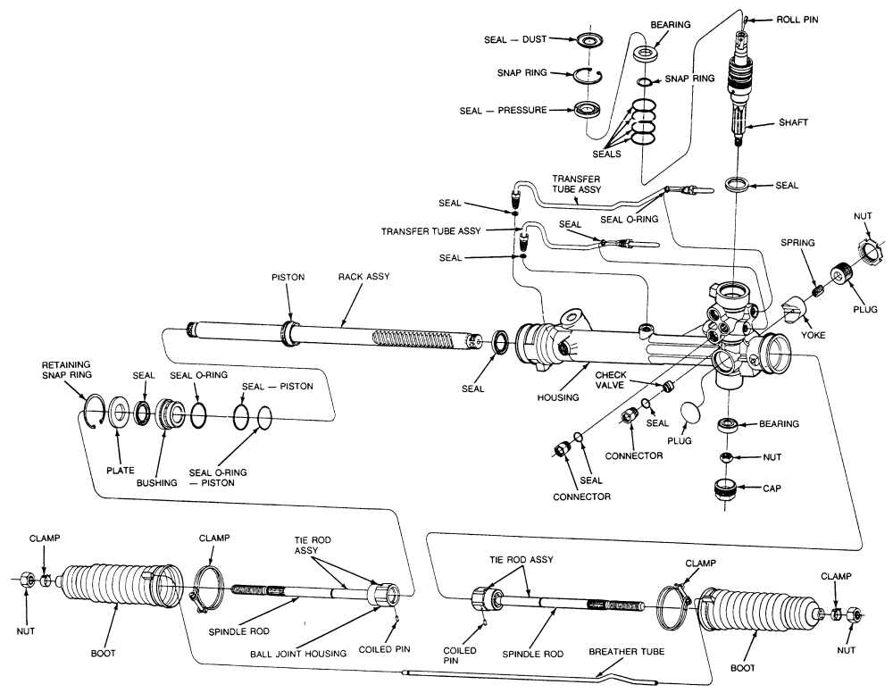 1999 ford taurus rack and pinion diagram