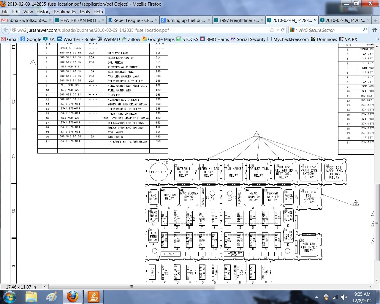 1999 freightliner fl80 fuse box diagram