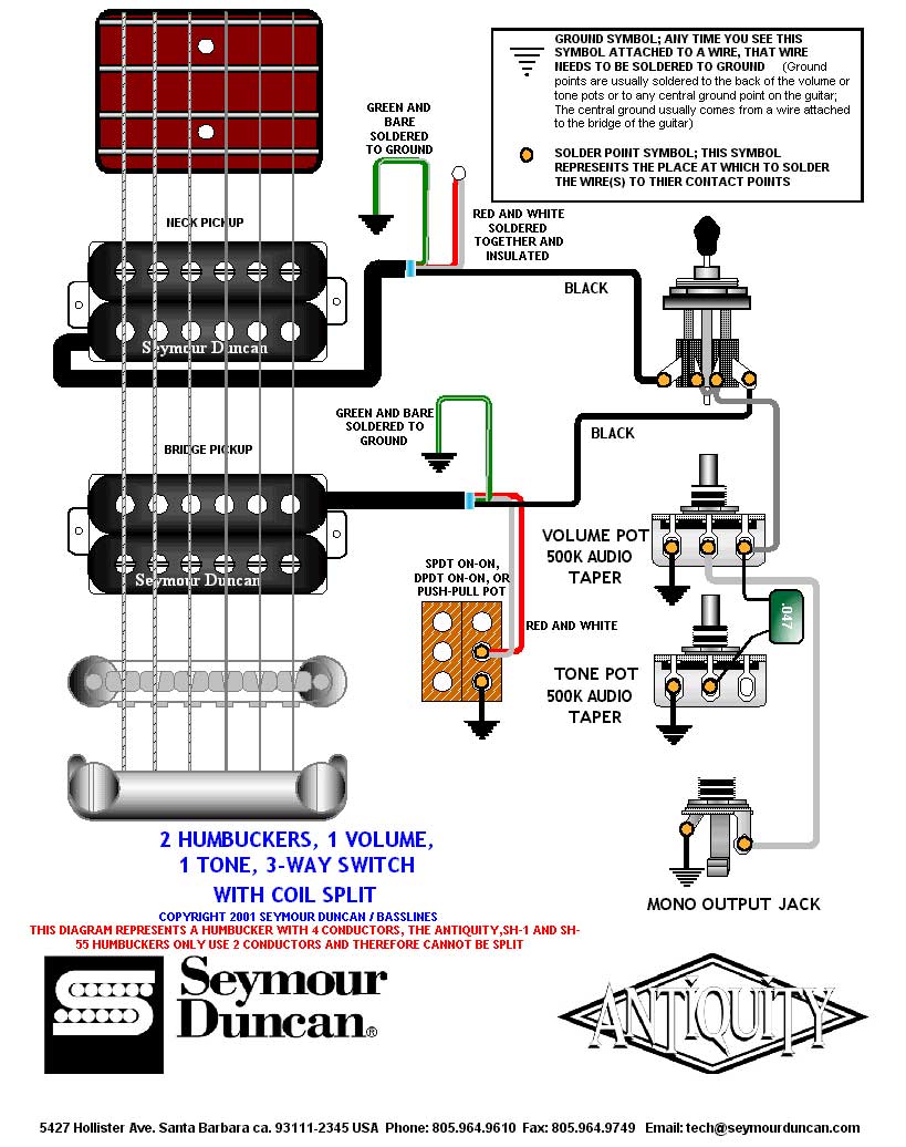 2 Humbucker 1 Volume 2 Tone Standard 5 Way Switch Wiring ...