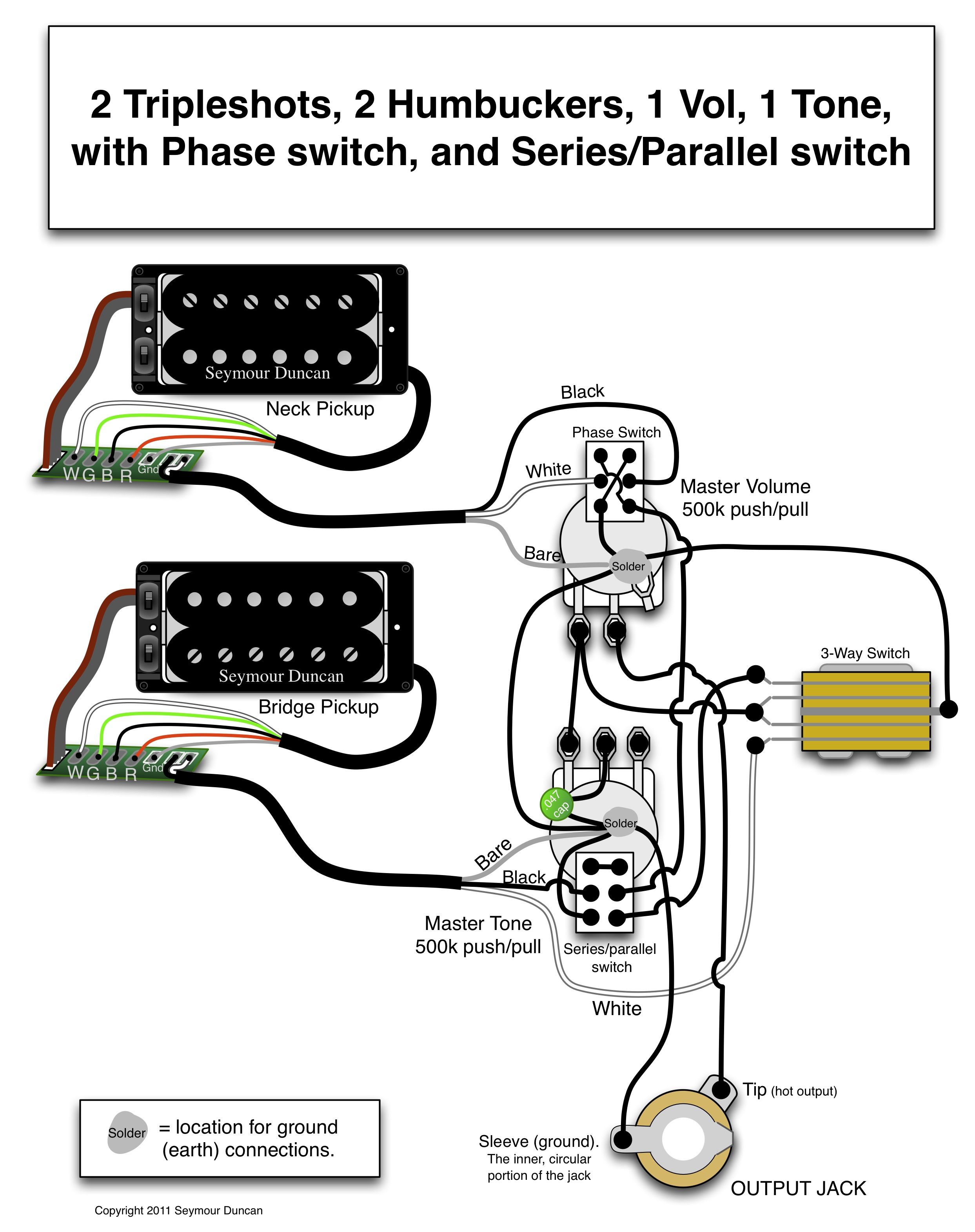 2 humbucker 1 volume 2 tone standard 5 way switch wiring diagram seymour duncan