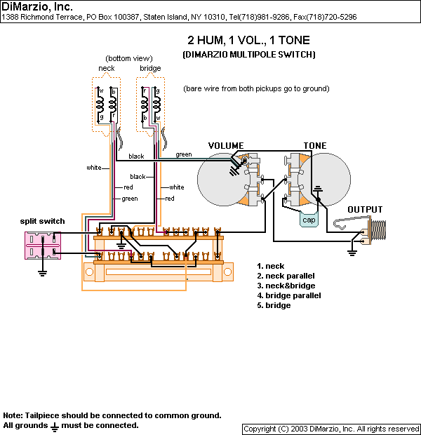 2 humbucker 1 volume 2 tone standard 5 way switch wiring diagram stewart macdonald