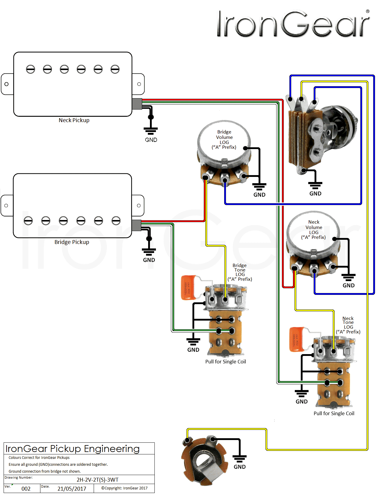 2 humbucker 2v 2t push pull wiring diagram