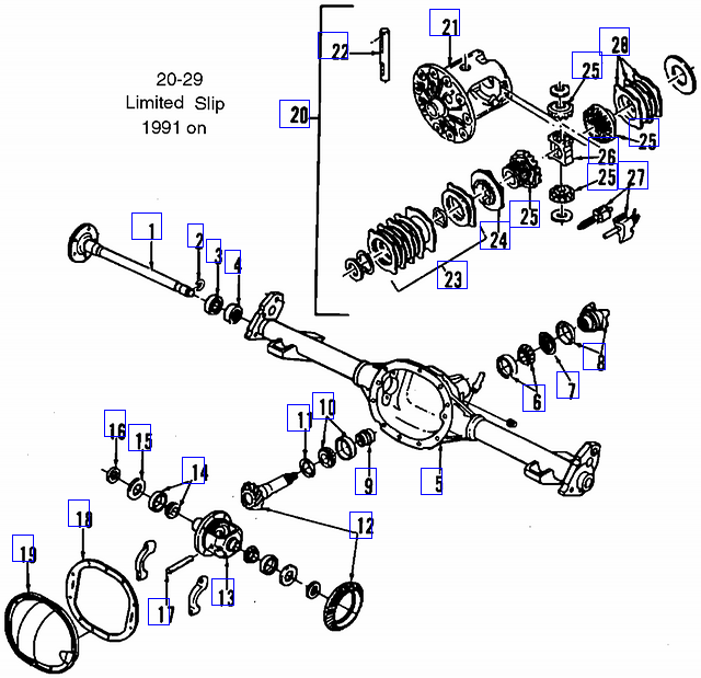 2000 chevy silverado rear differential exploded diagram