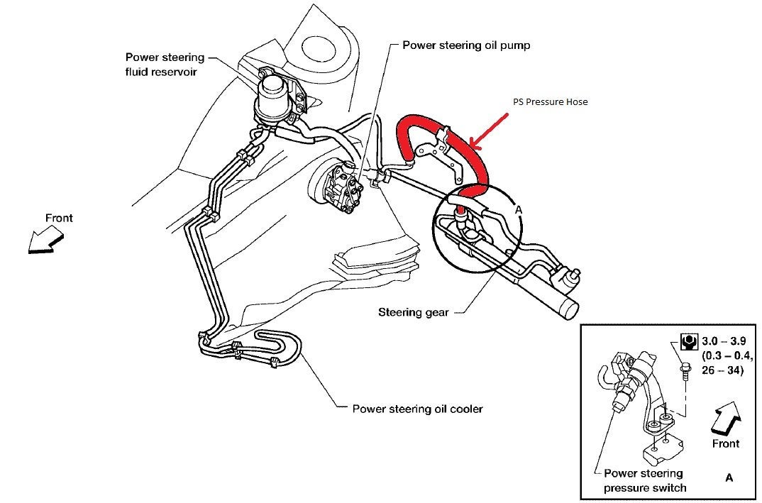 2000 nissan maxima power steering hose diagram