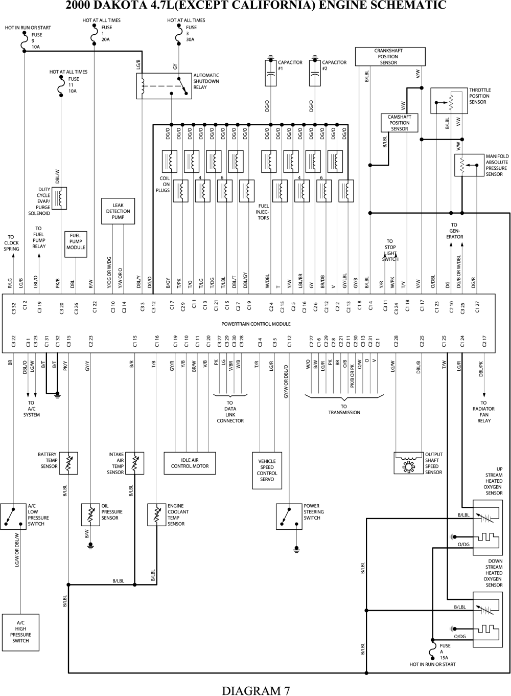 2001 dodge dakota 4.7l wiring diagram