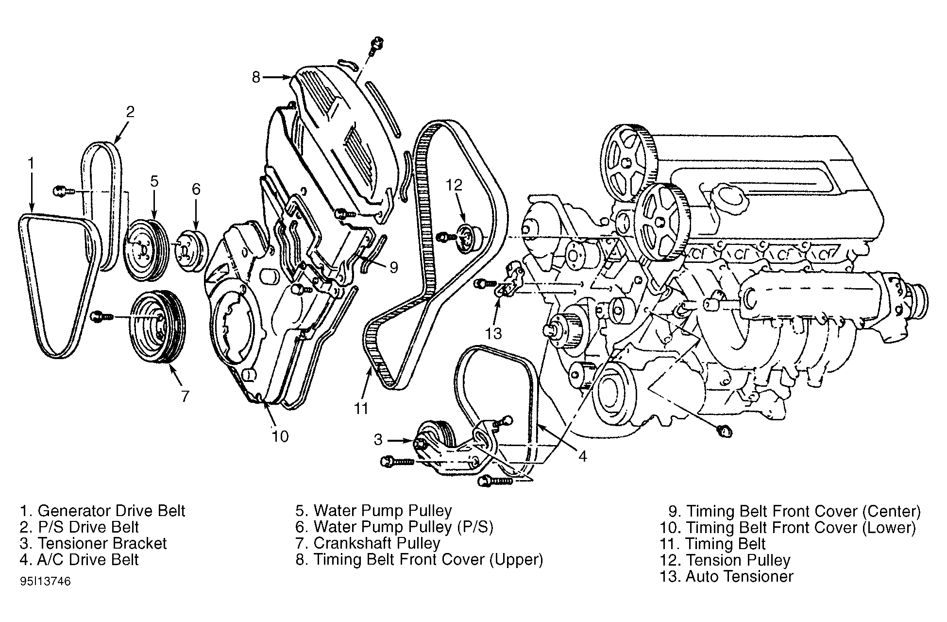 2001 mitsubishi montero serpentine belt diagram