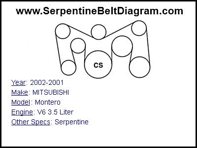 2001 mitsubishi montero serpentine belt diagram