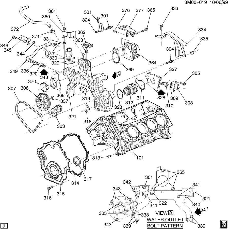 2001 oldsmobile aurora belt diagram