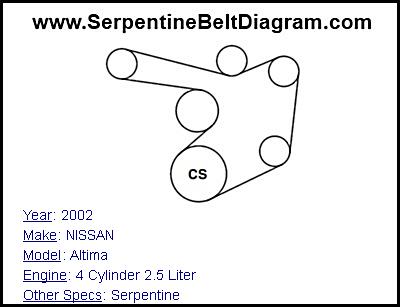 2002 nissan altima 2.5 belt diagram