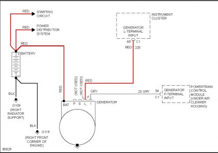 2004-2009 cadillac srx alternator wiring diagram