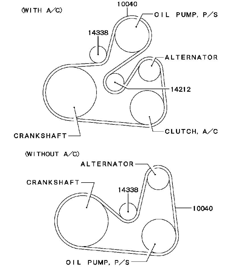 2004 mitsubishi galant serpentine belt diagram