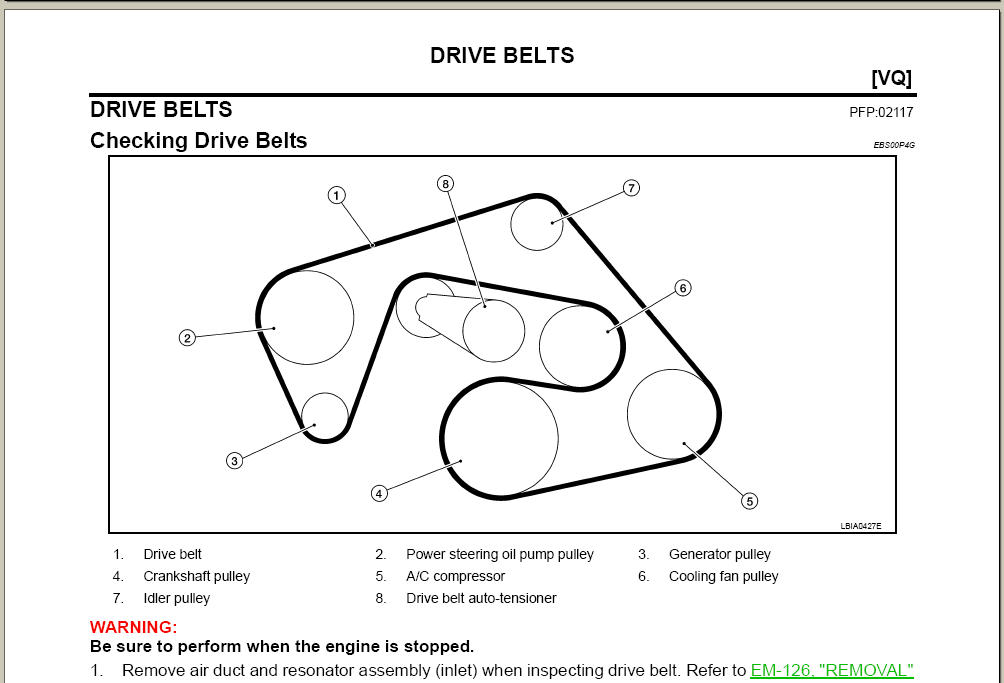 2005 nissan frontier serpentine belt diagram