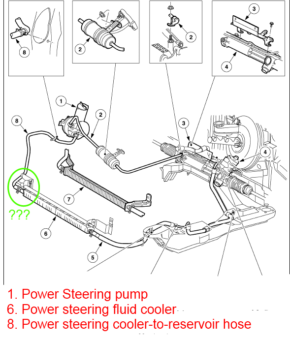 2007 nissan quest power steering hose diagram