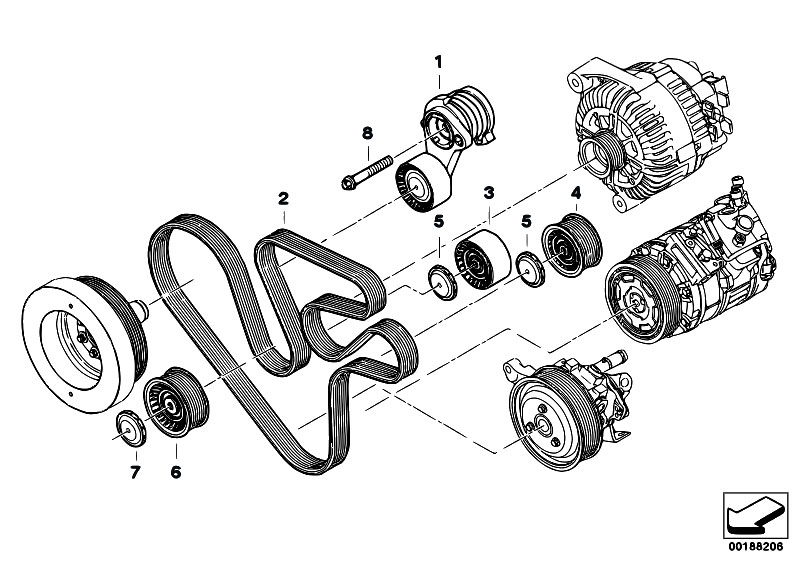 2008 bmw 335i serpentine belt diagram