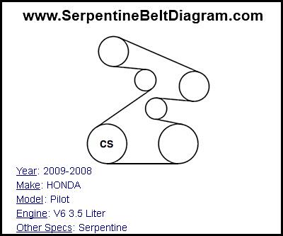 2008 honda pilot serpentine belt diagram
