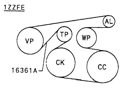 2008 toyota yaris serpentine belt diagram