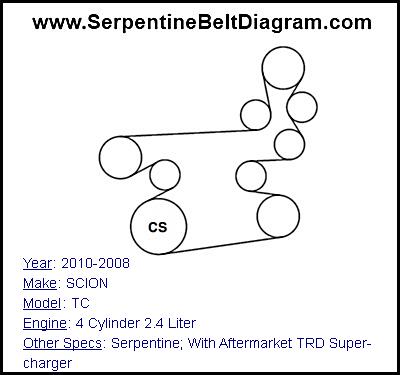 2009 scion xb serpentine belt diagram